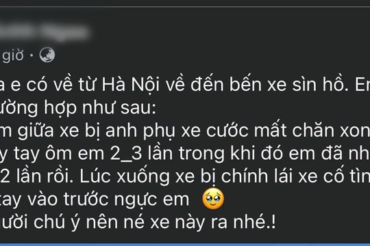 Nữ hành khách tố cáo bị sàm sỡ khi đi chuyển bằng xe khách giường nằm