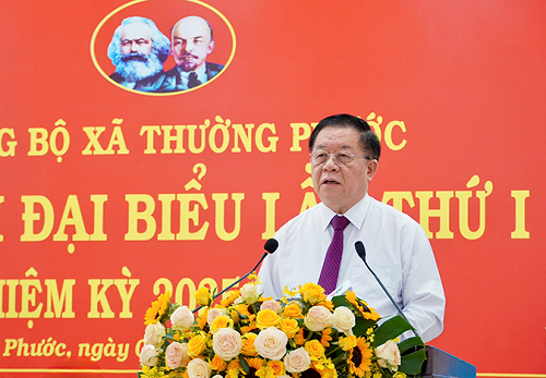 Trưởng Ban Tuyên giáo và Dân vận Trung ương dự Đại hội Đảng bộ xã Thường Phước