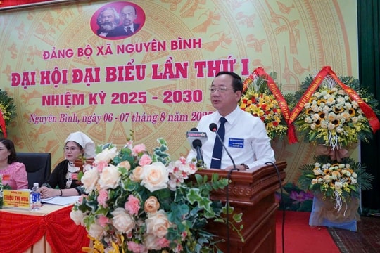 Đại tướng Trịnh Văn Quyết dự Đại hội Đảng bộ xã Nguyên Bình, Cao Bằng