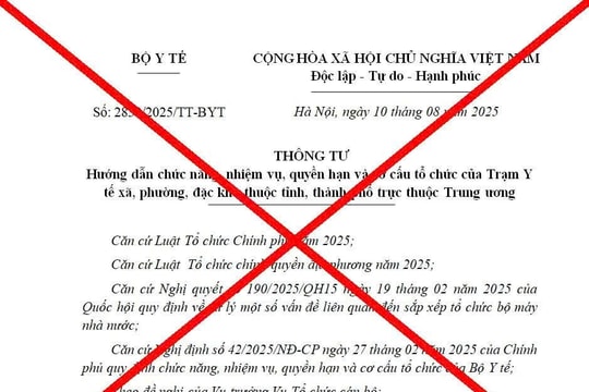 Bộ Y tế bác bỏ văn bản giả mạo về Trạm Y tế xã, phường