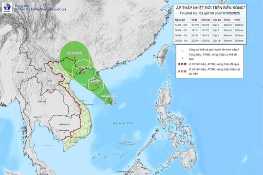 Đà Nẵng phát công điện khẩn ứng phó áp thấp nhiệt đới trên Biển Đông