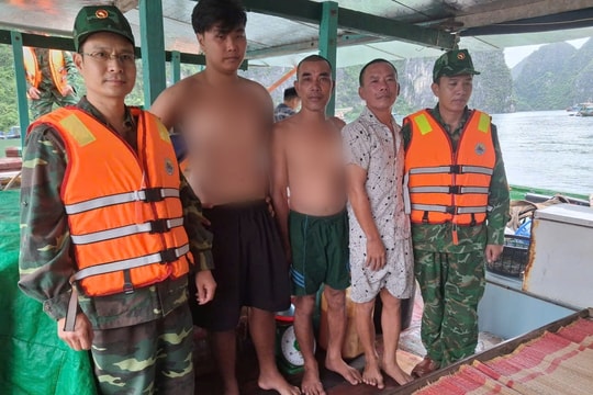 Cứu  thành công 3 thuyền viên gặp sự cố lật tàu trên biển Quảng Ninh