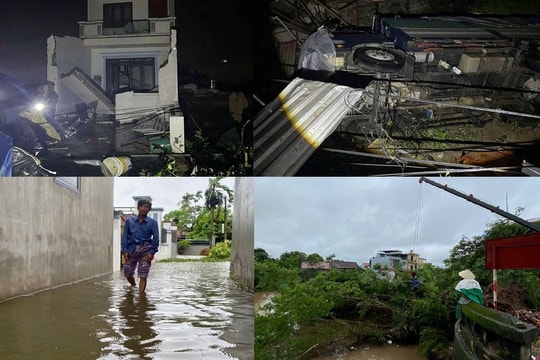 Ninh Bình: Nhà cửa hư hại, nhiều diện tích lúa bị ngập úng, cây xanh gãy đổ