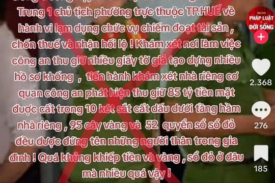 Sự thật về tin đồn Chủ tịch phường ở Huế bị bắt