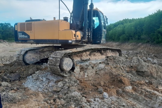 Phát hiện vi phạm tại dự án nạo vét hồ đập, xã Nam Hải Lăng