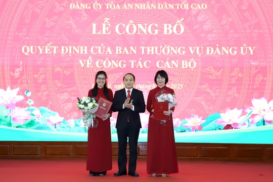 Đảng ủy TANDTC bổ nhiệm Chánh văn phòng, Phó Chánh văn phòng chuyên trách