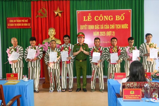 Trại tạm giam Công an TP. Huế công bố Quyết định đặc xá năm 2025