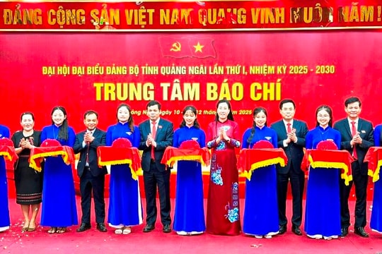 Quảng Ngãi khai trương Trung tâm Báo chí Đại hội Đảng bộ tỉnh lần thứ I