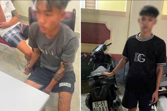 Bắt 2 đối tượng dí dao vào cổ người đi đường cướp xe máy