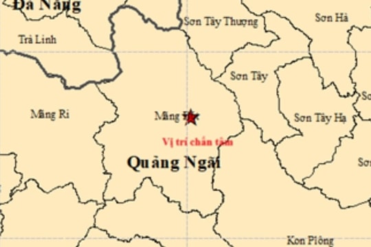 Động đất 4.5 độ xảy ra tại Quảng Ngãi
