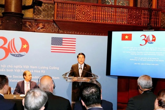 Chủ tịch nước Lương Cường gặp mặt các cựu chiến binh Việt Nam-Hoa Kỳ