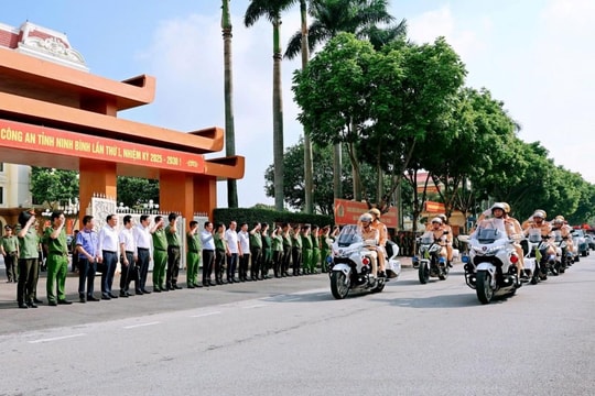 Công an Ninh Bình ra quân bảo đảm an ninh, trật tự Đại hội Đại biểu Đảng bộ tỉnh