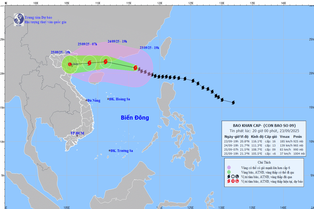 Hà Nội yêu cầu ứng phó bão Ragasa ở mức cao nhất