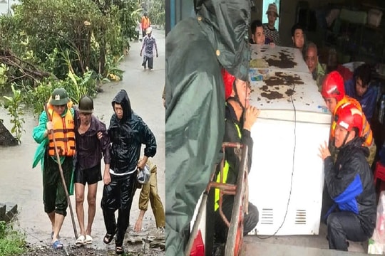 Ninh Bình: Công an giúp dân khắc phục hậu quả bão số 10