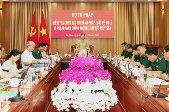 Kiểm tra công tác xử lý vi phạm hành chính trong lĩnh vực thủy sản tại BĐBP Cà Mau