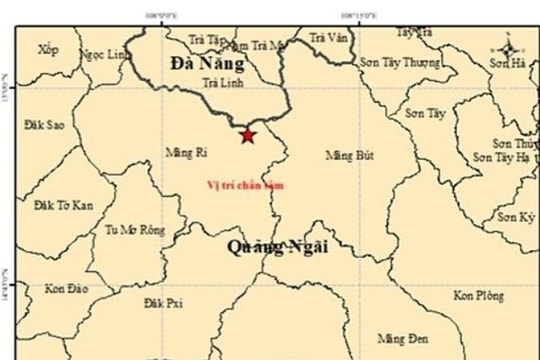 Quảng Ngãi xảy ra trận động đất có độ lớn lên tới 4,9 độ