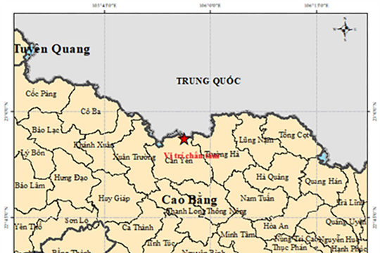 Động đất tại xã Cần Yên, tỉnh Cao Bằng