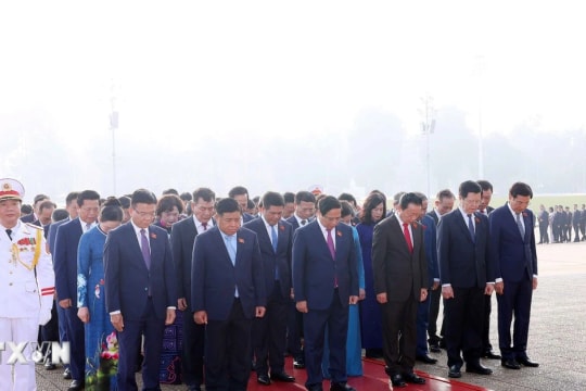 Đoàn đại biểu dự Đại hội Đảng bộ Chính phủ vào Lăng viếng Chủ tịch Hồ Chí Minh