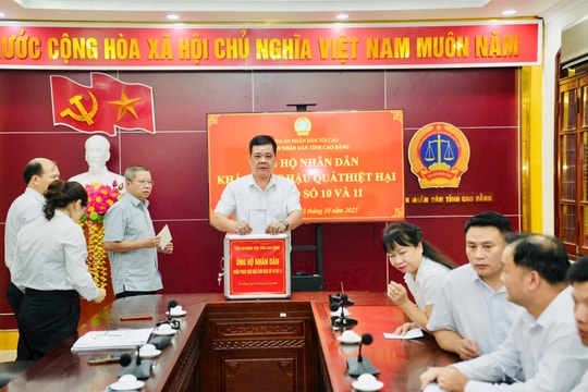 TAND tỉnh Cao Bằng phát động ủng hộ khắc phục hậu quả do bão số 10 và 11