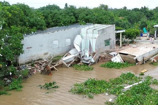 Đồng Tháp triển khai công trình khẩn cấp ứng phó sạt lở bờ sông Tiền