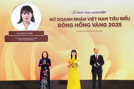 Phó tổng Agribank là “Nữ doanh nhân Việt Nam tiêu biểu - Bông hồng Vàng 2025”