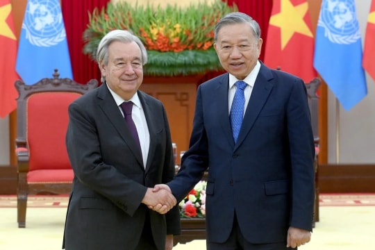 Tổng Bí thư Tô Lâm tiếp Tổng Thư ký Liên hợp quốc Antonio Guterres