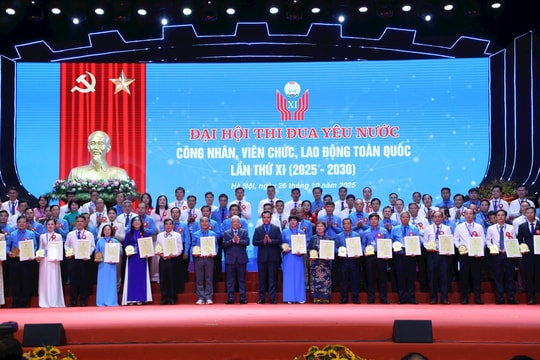 Tuyên dương 80 tập thể, cá nhân điển hình tại Đại hội Thi đua yêu nước công nhân, viên chức, lao động toàn quốc lần thứ XI