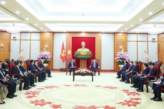 Tổng Bí thư Tô Lâm tiếp Đoàn đại biểu Đảng Nhân dân cách mạng Lào