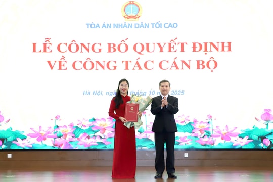 Tòa án nhân dân tối cao công bố các quyết định bổ nhiệm lãnh đạo cấp vụ