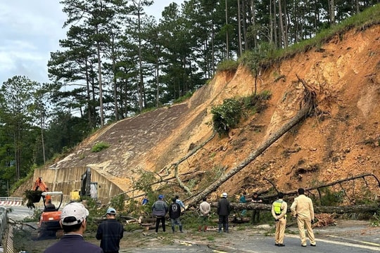 Khẩn trương khắc phục sạt lở, đảm bảo lưu thông an toàn trên đèo D’Ran