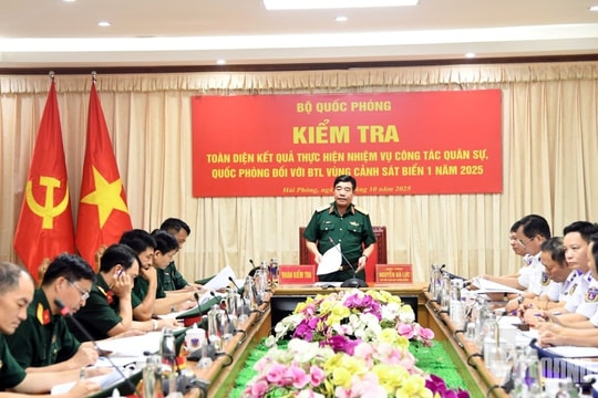 Kiểm tra công tác quân sự, quốc phòng tại Bộ tư lệnh Vùng Cảnh sát biển 1