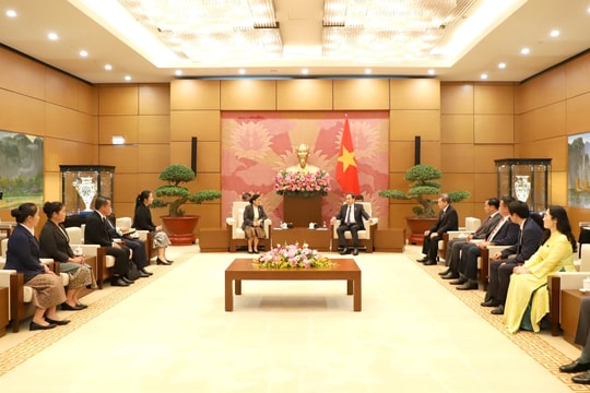 Chủ tịch Quốc hội Trần Thanh Mẫn tiếp Chánh án Tòa án nhân dân tối cao CHDCND Lào