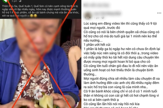 Đà Nẵng: Thông tin “bà cụ nhịn ăn trong lũ” là không đúng sự thật