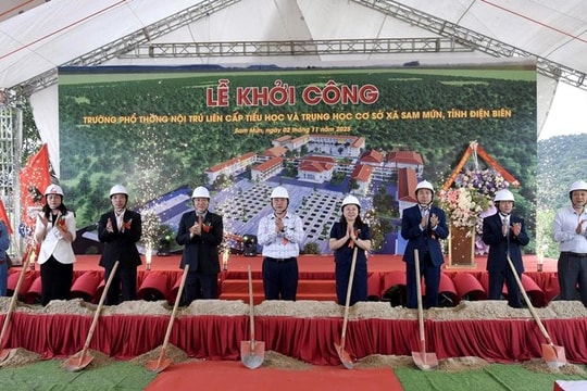 Điện Biên: Khởi công Dự án Trường phổ thông nội trú Liên cấp Tiểu học và THCS xã Sam Mứn