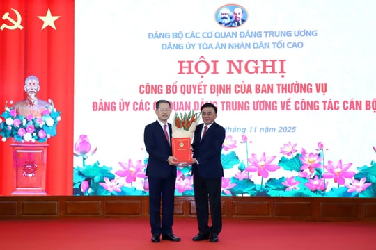 Đồng chí Nguyễn Văn Quảng giữ chức Bí thư Đảng ủy Tòa án nhân dân tối cao