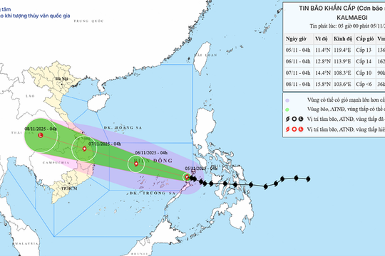 Bão số 13 (Kalmaegi) đi vào Biển Đông, giật cấp 16