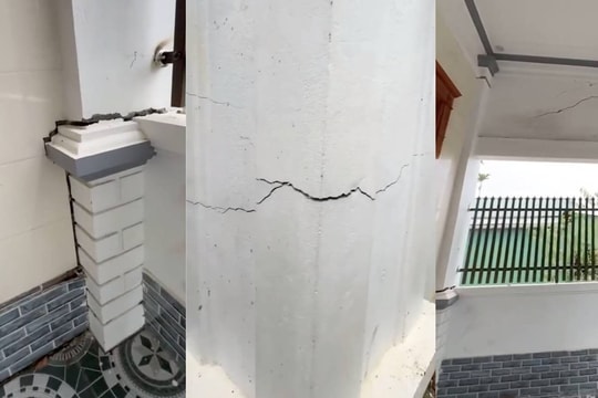 Di dời khẩn cấp 3 hộ dân vì nhà xuất hiện nhiều vết nứt sau mưa lớn