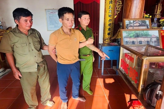 Phú Thọ: Bắt đối tượng trộm cắp tiền công đức tại đình Đồng Tâm
