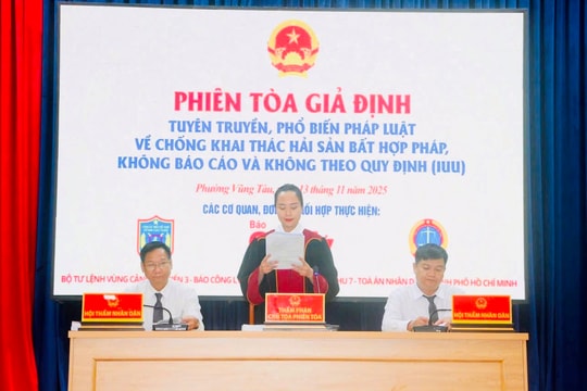 Phiên tòa giả định tuyên truyền về chống khai thác IUU tại phường Vũng Tàu: Lan tỏa ý thức tuân thủ pháp luật