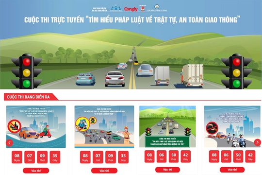 Tối đa 05 lượt thi mỗi Cuộc thi trực tuyến “Tìm hiểu pháp luật về trật tự, an toàn giao thông”