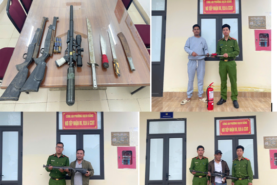 Người dân tự nguyện giao nộp vũ khí tự chế