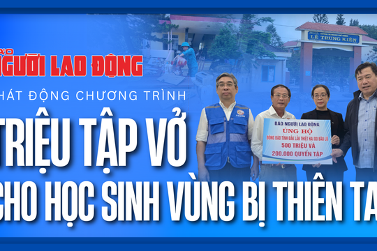 Chương trình 'Triệu tập vở cho học sinh vùng bị thiên tai'