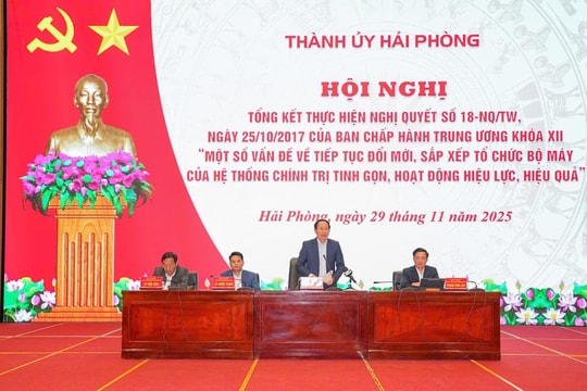 Hải Phòng: Tổng kết việc thực hiện Nghị quyết số 18-NQ/TW về tinh gọn bộ máy