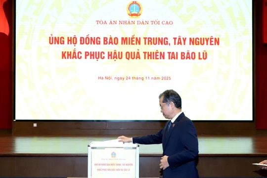 Ngành Tòa án ủng hộ hơn 6,7 tỷ đồng khắc phục hậu quả mưa lũ