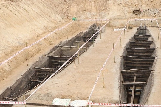 Tăng cường bảo vệ và nghiên cứu đôi thuyền cổ phát hiện tại Công Hà