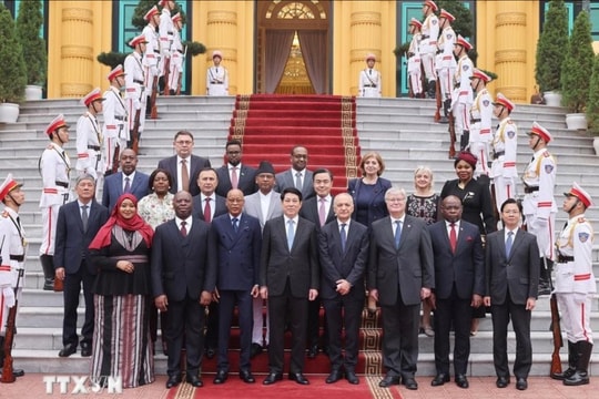 Chủ tịch nước Lương Cường tiếp Đại sứ các nước trình Thư ủy nhiệm