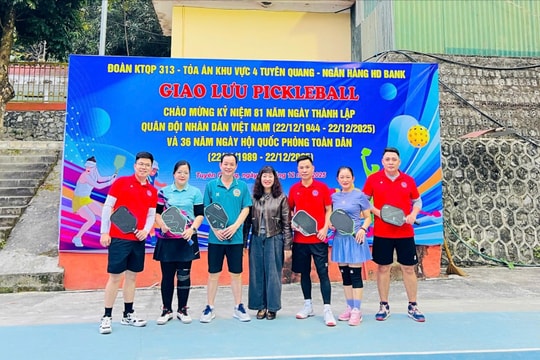 TAND khu vực 4 - Tuyên Quang giành giải Nhất đôi nam - nữ môn Pickleball