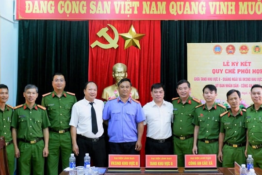 TAND khu vực 8 – Quảng Ngãi ký kết quy chế phối hợp liên ngành