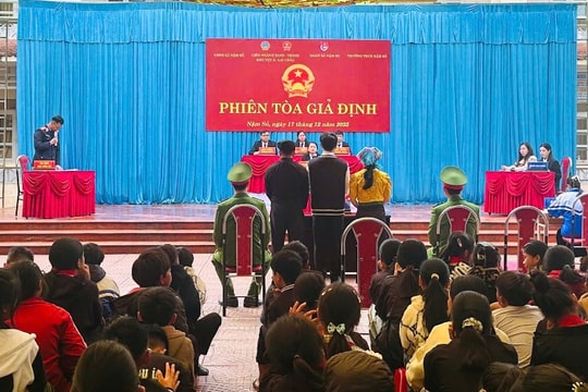 TAND khu vực 2 - Lai Châu tổ chức phiên tòa giả định phòng ngừa tảo hôn, xâm hại trẻ em