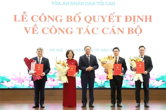 TANDTC công bố các quyết định bổ nhiệm lãnh đạo cấp Vụ